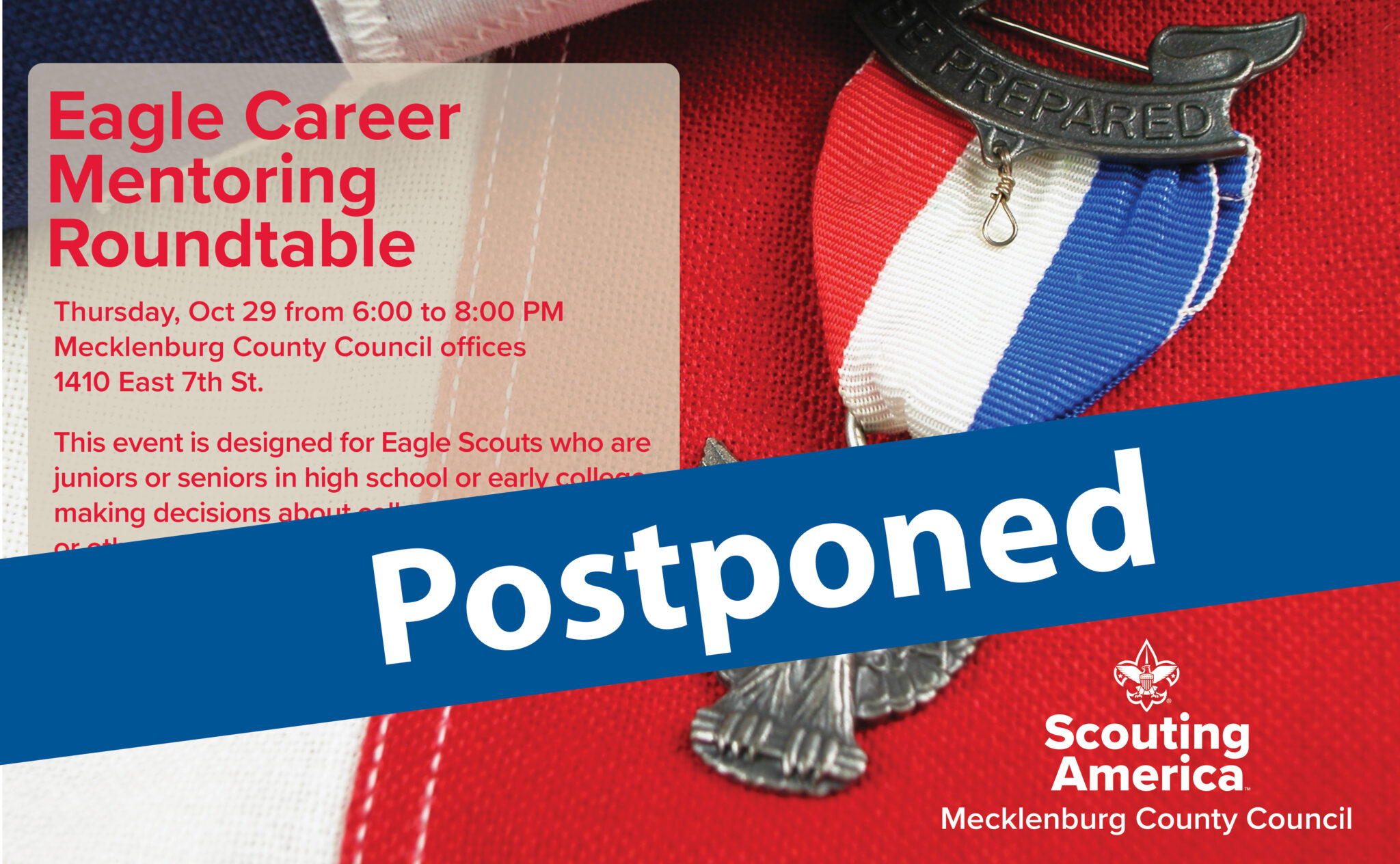 Eagle Scout Career roundtable postponed